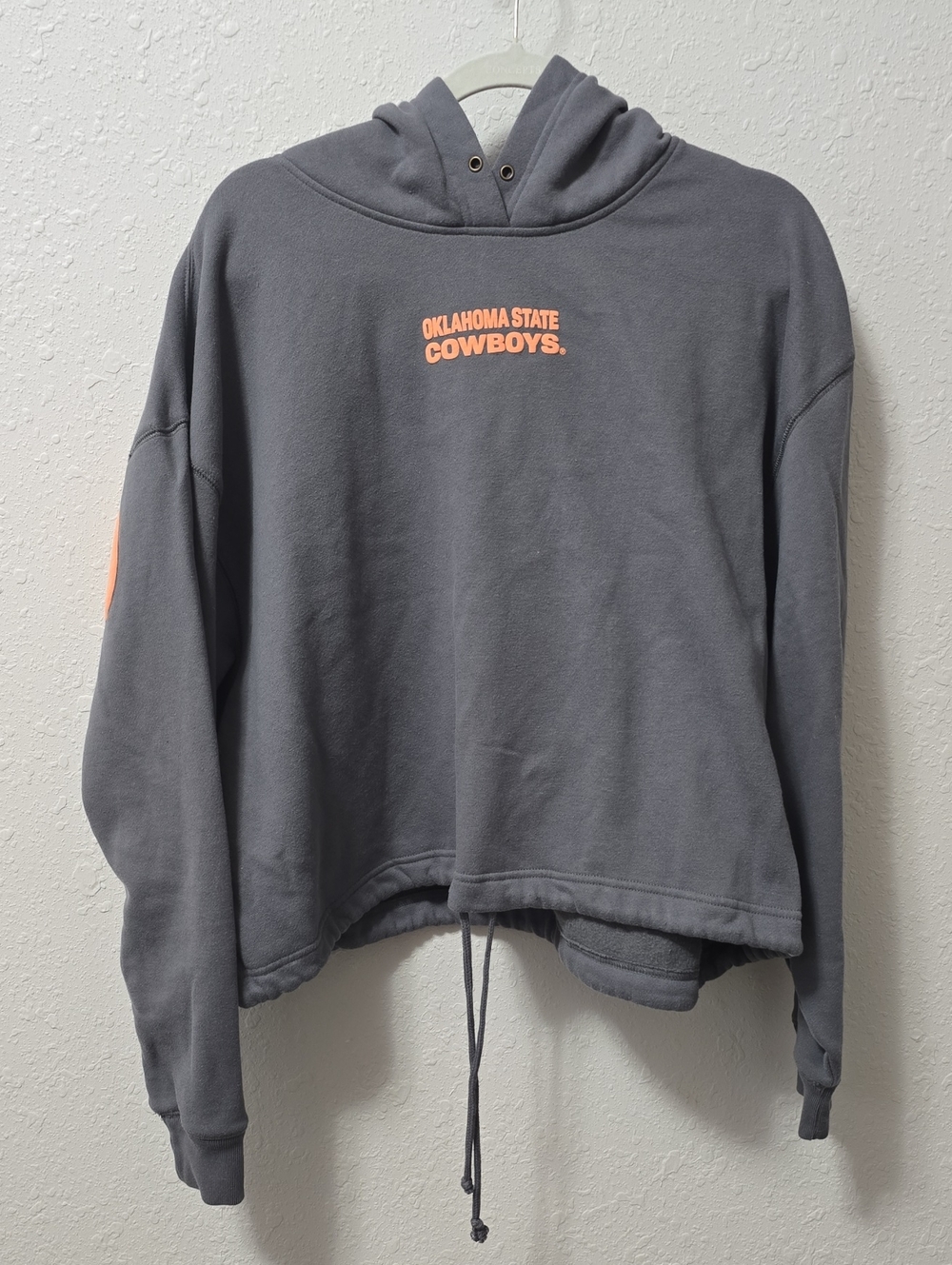 Oklahoma State Cowboys Gray Crewneck Hoodie with Orange Logo